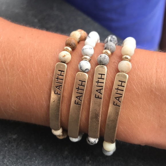 Natural stone Faith Bracelet Free w/ $25 purchase - Picture 2 of 8